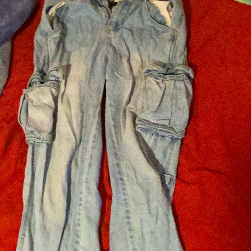 Women's Blue Cargo Jeans